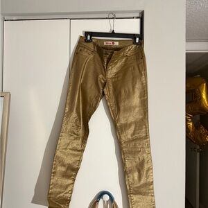 1st Kiss Gold Skinny Pants